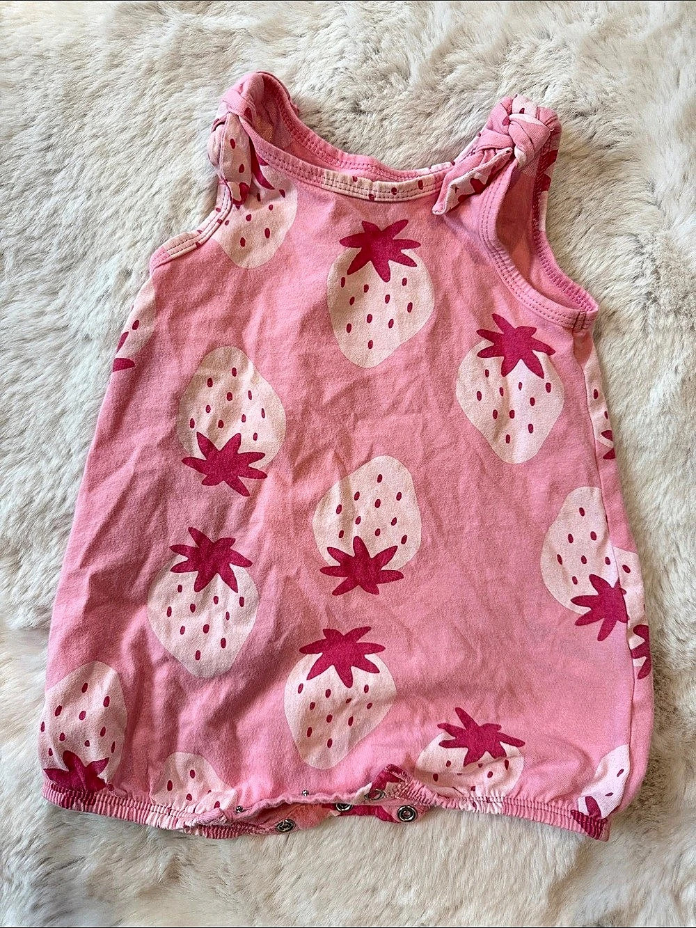 Old Navy Printed Sleeveless Tie-Strap Romper for Baby in Pink